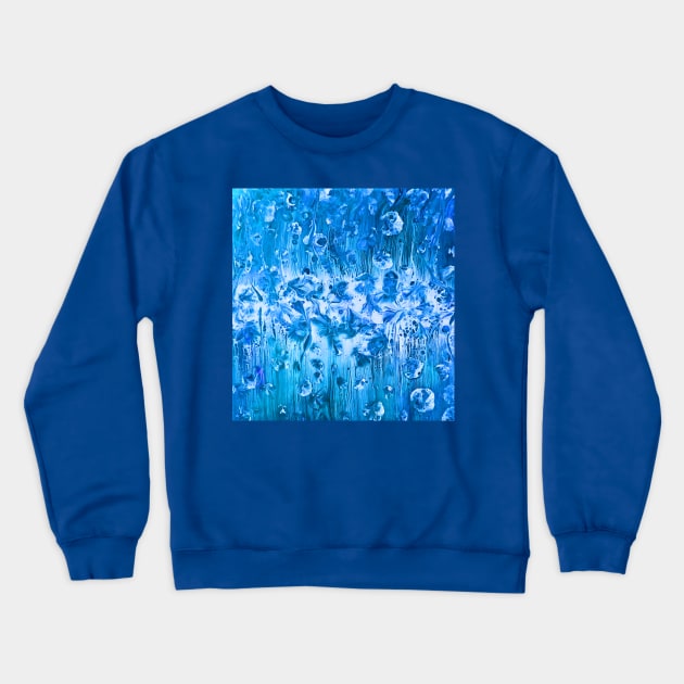 Shades of Bright Blue Abstract Crewneck Sweatshirt by Klssaginaw